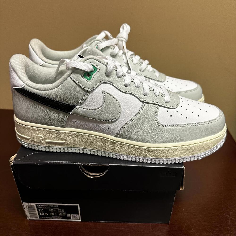 Nike Men’s Air Force 1 '07 LV8 Split Size 12 Light Silver Black | DZ2522-001 |
